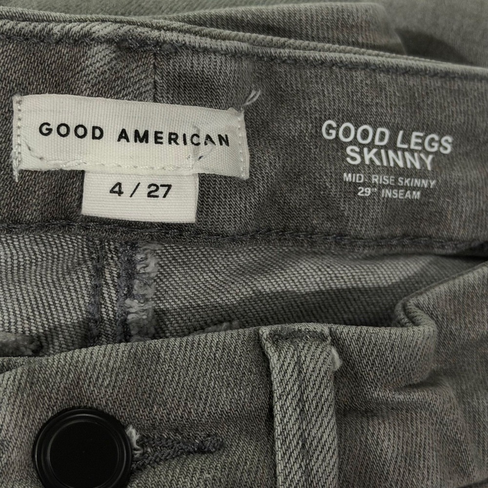 Good‎ American Good Legs Skinny Jeans Womens 4/27 Grey Mid Rise Denim